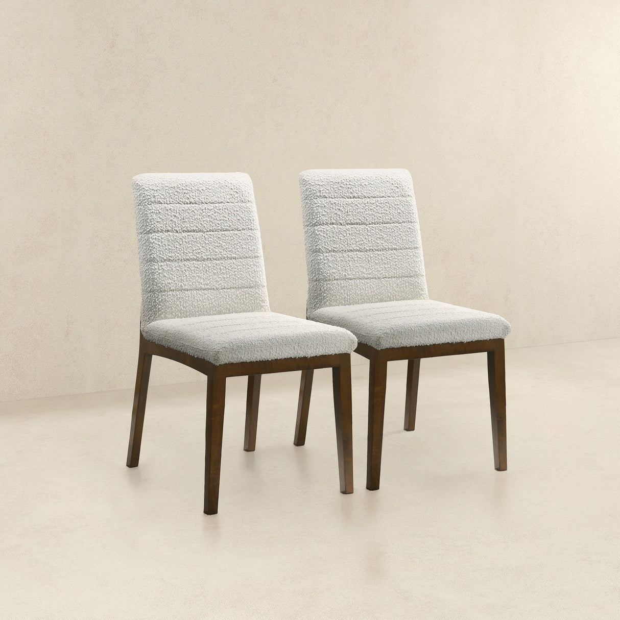 Ines White Boucle Dining Chair (Set Of 2) by Ashcroft Furniture at Eve Furniture