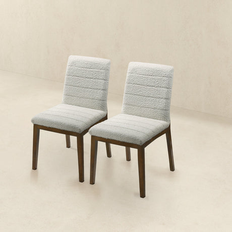 Ines White Boucle Dining Chair (Set Of 2) by Ashcroft Furniture at Eve Furniture
