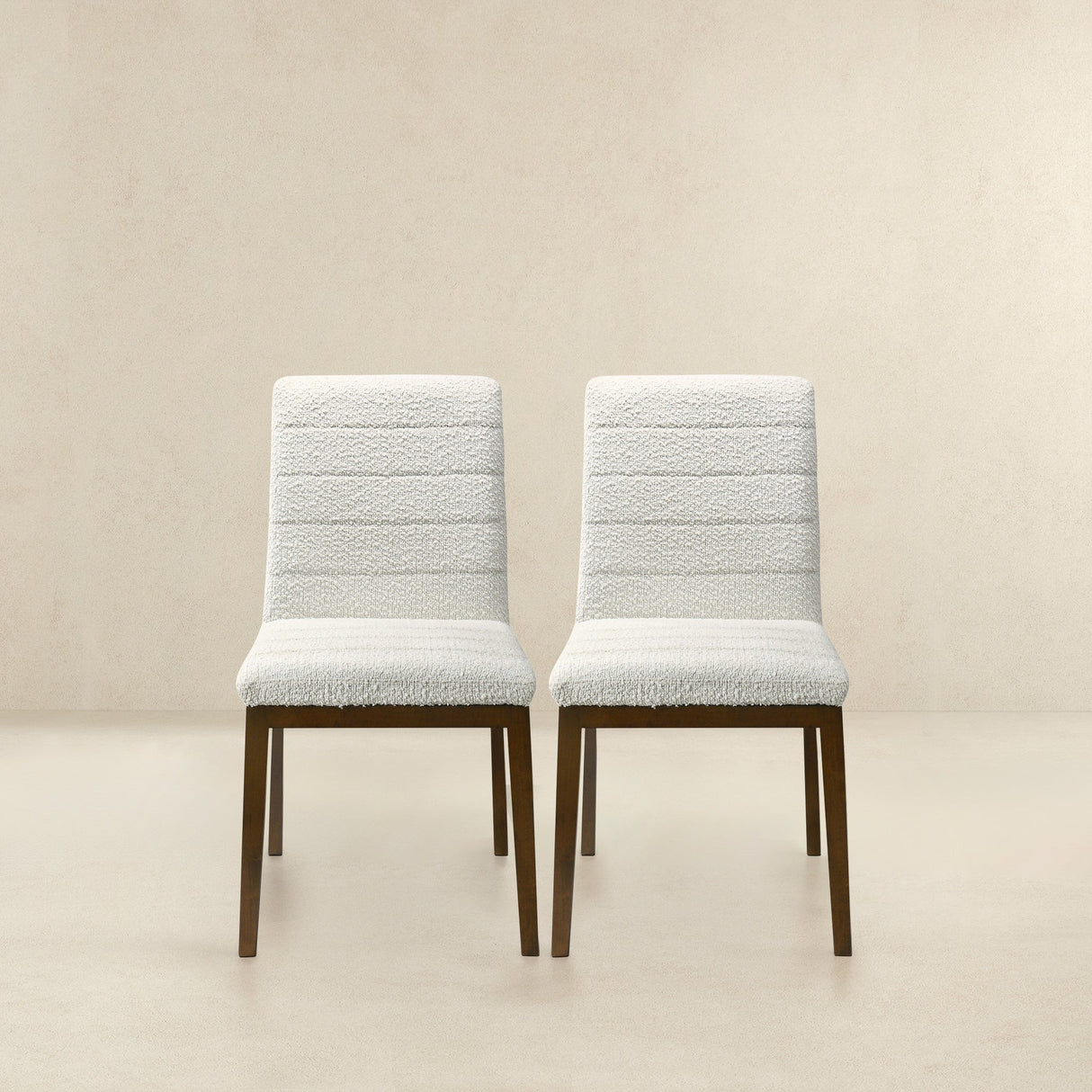 Ines White Boucle Dining Chair (Set Of 2) by Ashcroft Furniture at Eve Furniture
