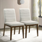 Ines White Boucle Dining Chair (Set Of 2) by Ashcroft Imports at Eve Furniture