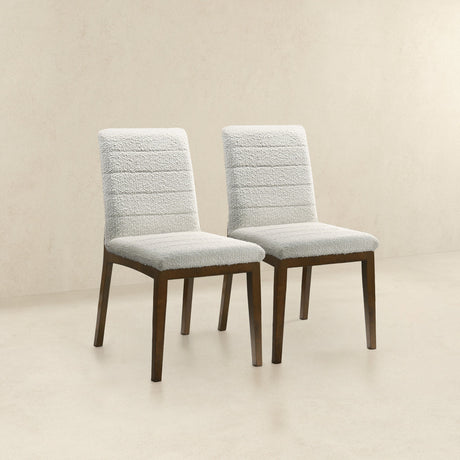 Ines White Boucle Dining Chair (Set Of 2) by Ashcroft Imports at Eve Furniture