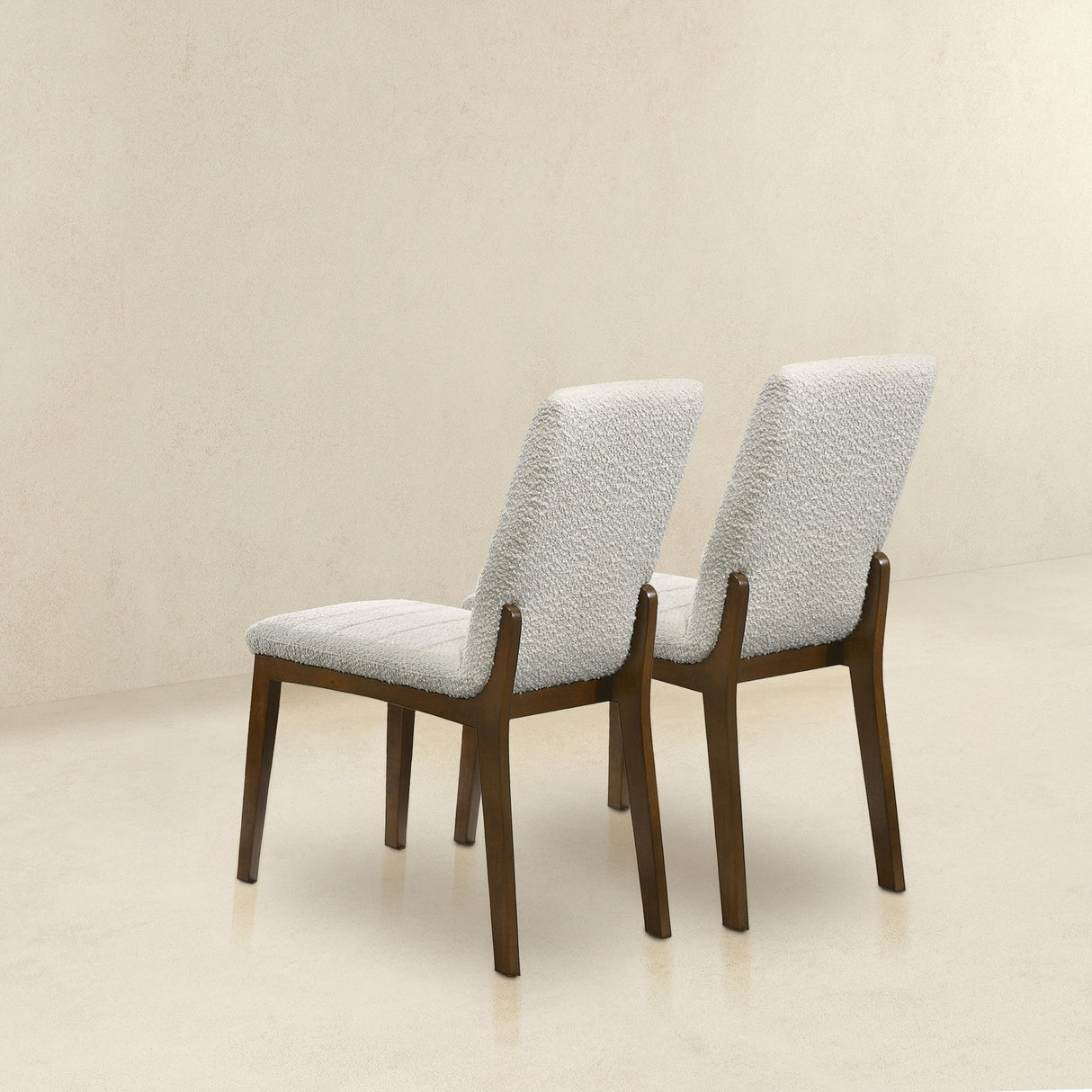 Ines White Boucle Dining Chair (Set Of 2) by Ashcroft Imports at Eve Furniture