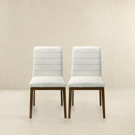 Ines White Boucle Dining Chair (Set Of 2) by Ashcroft Imports at Eve Furniture