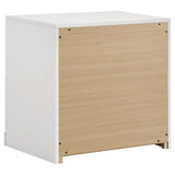 Ines White High Gloss 2-drawer Nightstand Bedside Table by Coaster at Eve Furniture