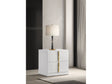 Ines White High Gloss 2-drawer Nightstand Bedside Table by Coaster at Eve Furniture