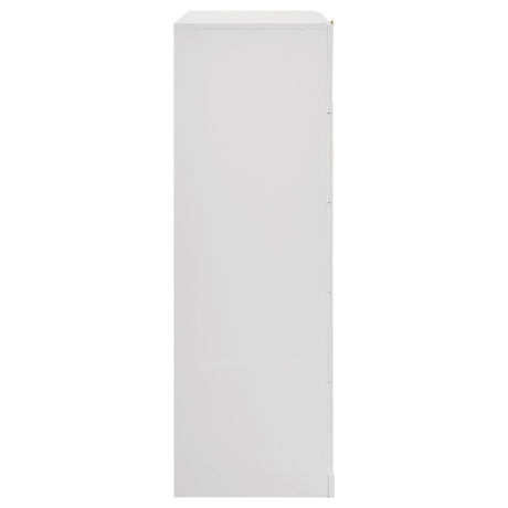 Ines White High Gloss 5-drawer Bedroom Chest of Drawers by Coaster at Eve Furniture