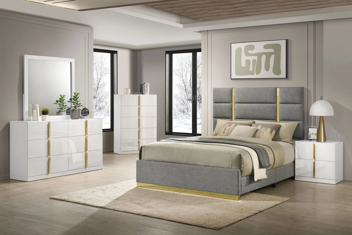 Ines White High Gloss 6-drawer Bedroom Dresser Cabinet by Coaster at Eve Furniture