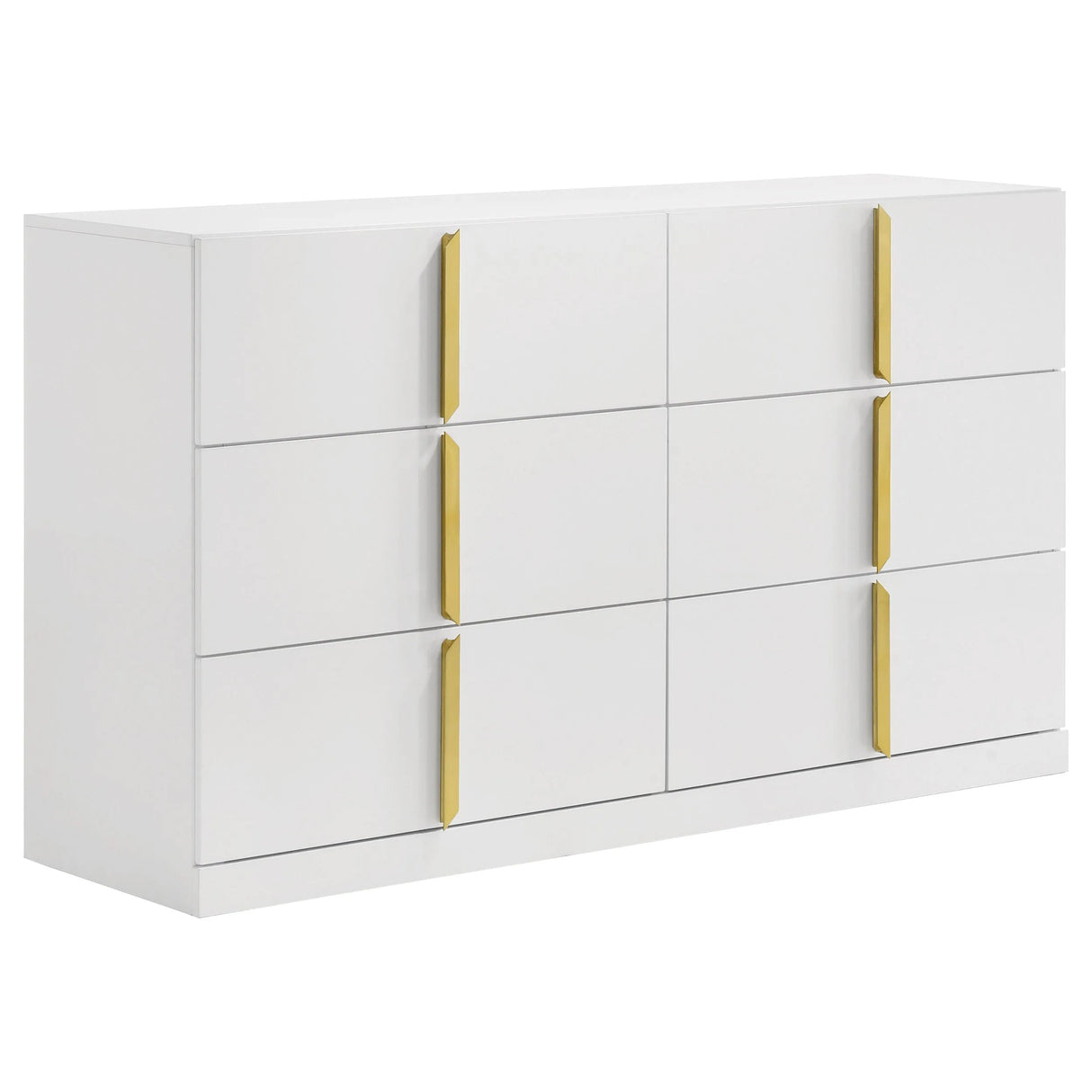 Ines White High Gloss 6-drawer Bedroom Dresser Cabinet by Coaster at Eve Furniture