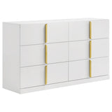 Ines White High Gloss 6-drawer Bedroom Dresser Cabinet by Coaster at Eve Furniture