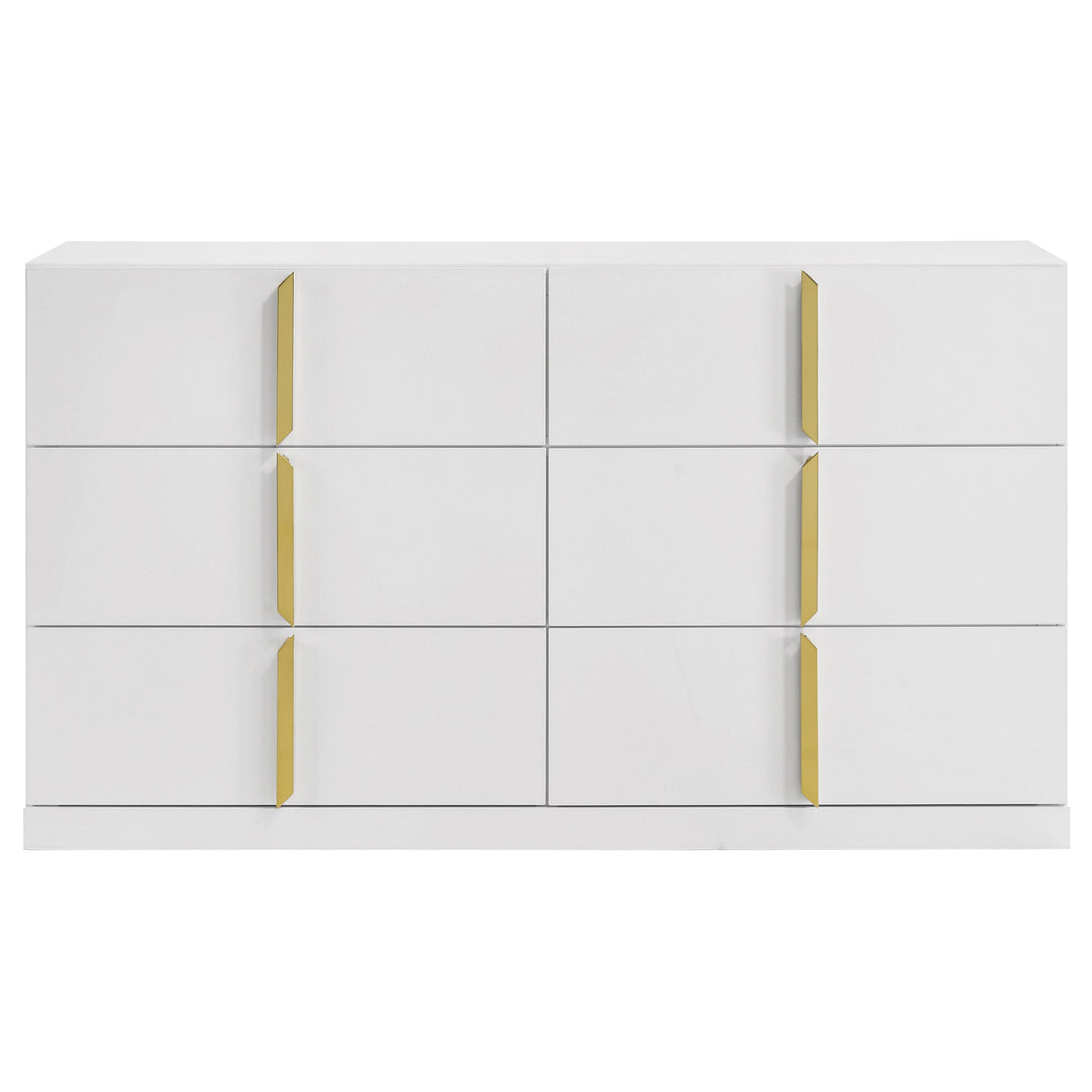 Ines White High Gloss 6-drawer Bedroom Dresser Cabinet by Coaster at Eve Furniture
