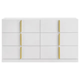 Ines White High Gloss 6-drawer Bedroom Dresser Cabinet by Coaster at Eve Furniture