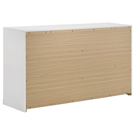 Ines White High Gloss 6-drawer Bedroom Dresser Cabinet by Coaster at Eve Furniture
