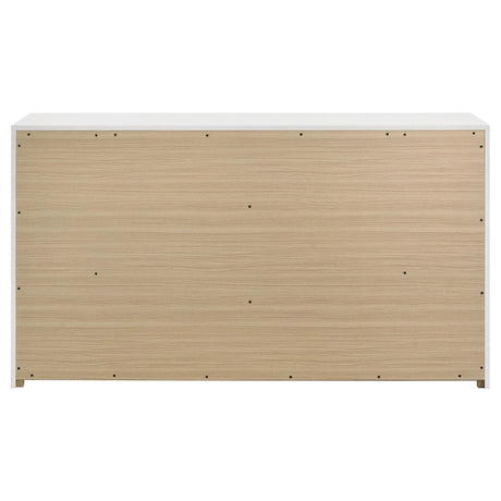 Ines White High Gloss 6-drawer Bedroom Dresser Cabinet by Coaster at Eve Furniture