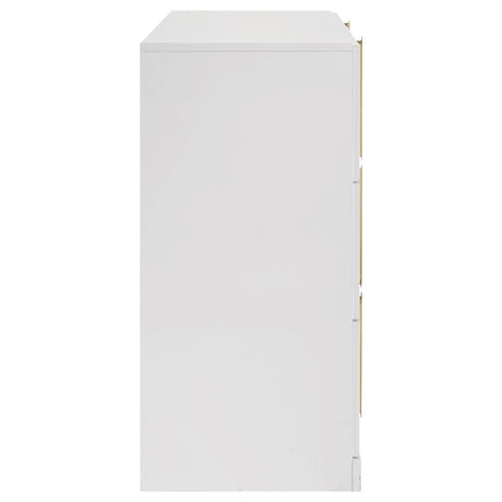 Ines White High Gloss 6-drawer Bedroom Dresser Cabinet by Coaster at Eve Furniture