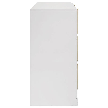 Ines White High Gloss 6-drawer Bedroom Dresser Cabinet by Coaster at Eve Furniture
