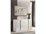 Ines White High Gloss 6-drawer Bedroom Dresser Cabinet by Coaster at Eve Furniture