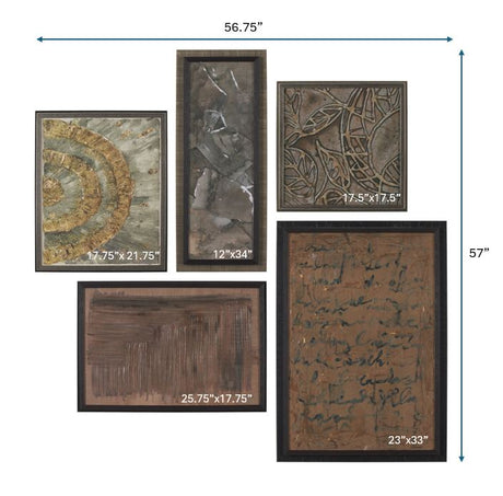 Ing (Set of 5) by Mercana Studio a Hand Embellished Framed Art Print by Mercana at Eve Furniture