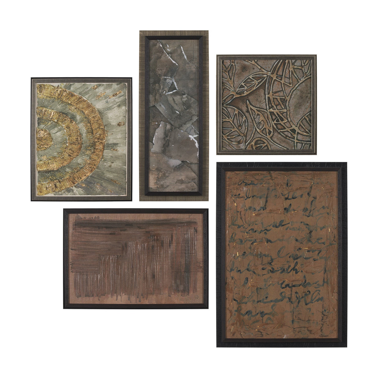 Ing (Set of 5) by Mercana Studio a Hand Embellished Framed Art Print by Mercana at Eve Furniture