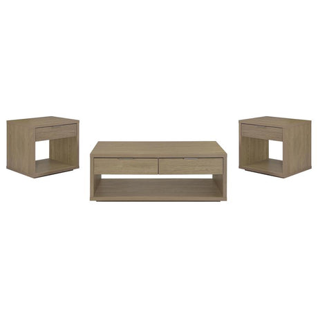 Ingram Latte 3-Piece Coffee and End Table Set with Storage by Coaster at Eve Furniture