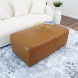 Ingram Tan Leather Ottoman