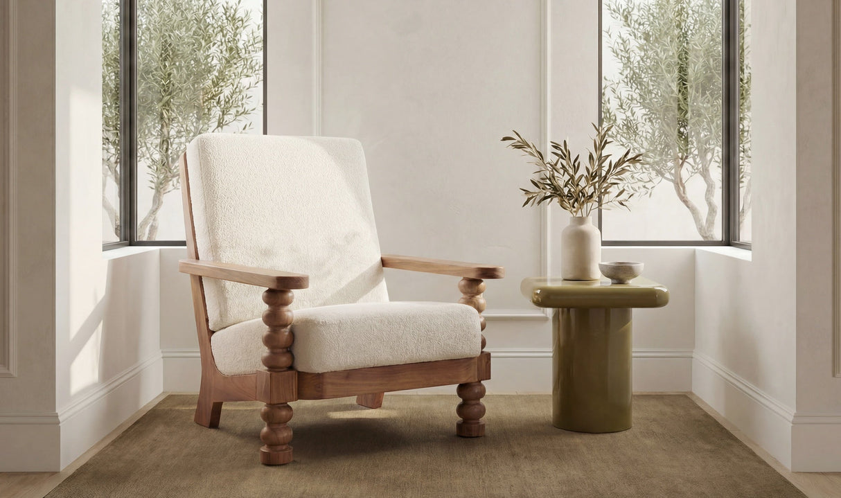Ingrid Accent Chair Off White by Moe's Home at Eve Furniture