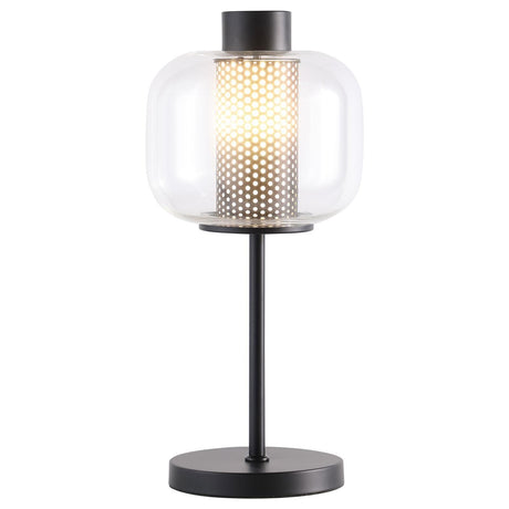 Ingrid Black Glass Shade Bedside Table Lamp by Coaster at Eve Furniture