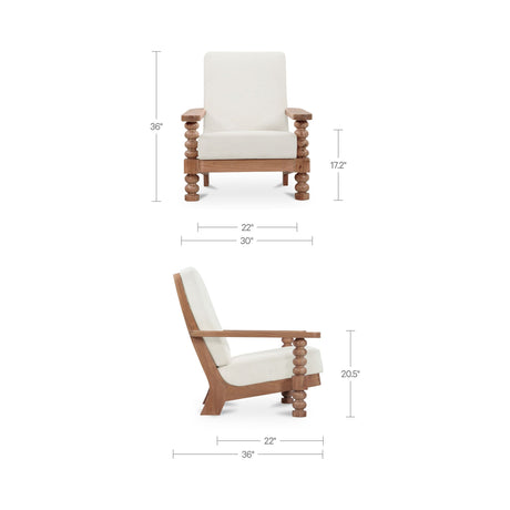 Ingrid Off White Accent Chair by MOES at Eve Furniture