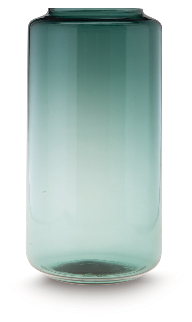 Inisland Teal Vase by Ashley at Eve Furniture