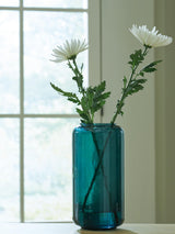 Inisland Teal Vase by Ashley at Eve Furniture