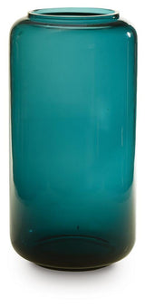 Inisland Teal Vase by Ashley at Eve Furniture