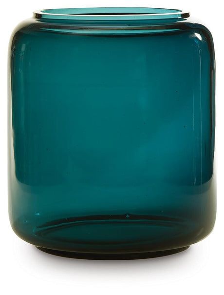Inisland Teal Vase by Ashley at Eve Furniture