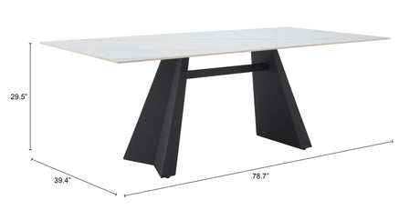 Inky White Dining Table by Zuomod at Eve Furniture
