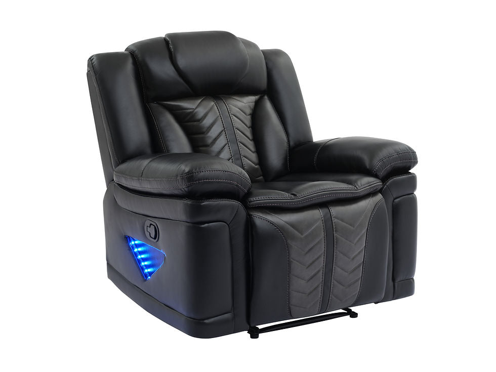 Innova Black 3-Piece Reclining Living Room Set by New Era Innovations at Eve Furniture