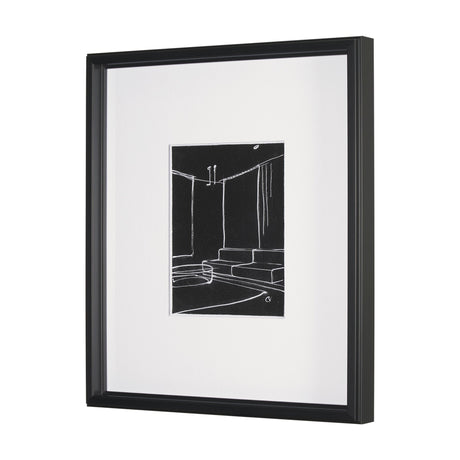 Interior Sketch I by Mercana Studio a Hand Embellished Framed Art Print Matted under Glass by Mercana at Eve Furniture