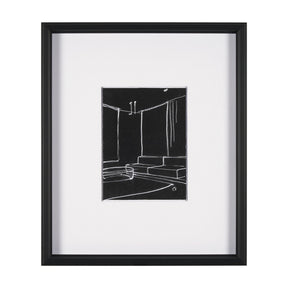 Interior Sketch I by Mercana Studio a Hand Embellished Framed Art Print Matted under Glass by Mercana at Eve Furniture