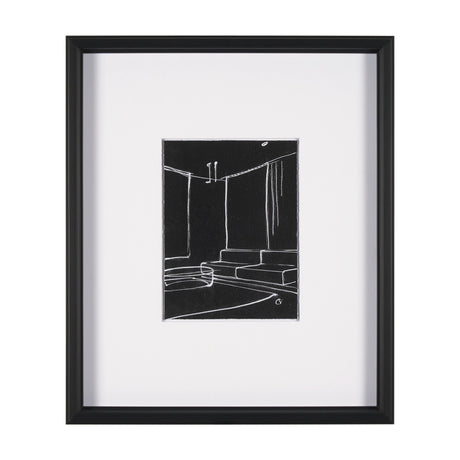 Interior Sketch I by Mercana Studio a Hand Embellished Framed Art Print Matted under Glass by Mercana at Eve Furniture
