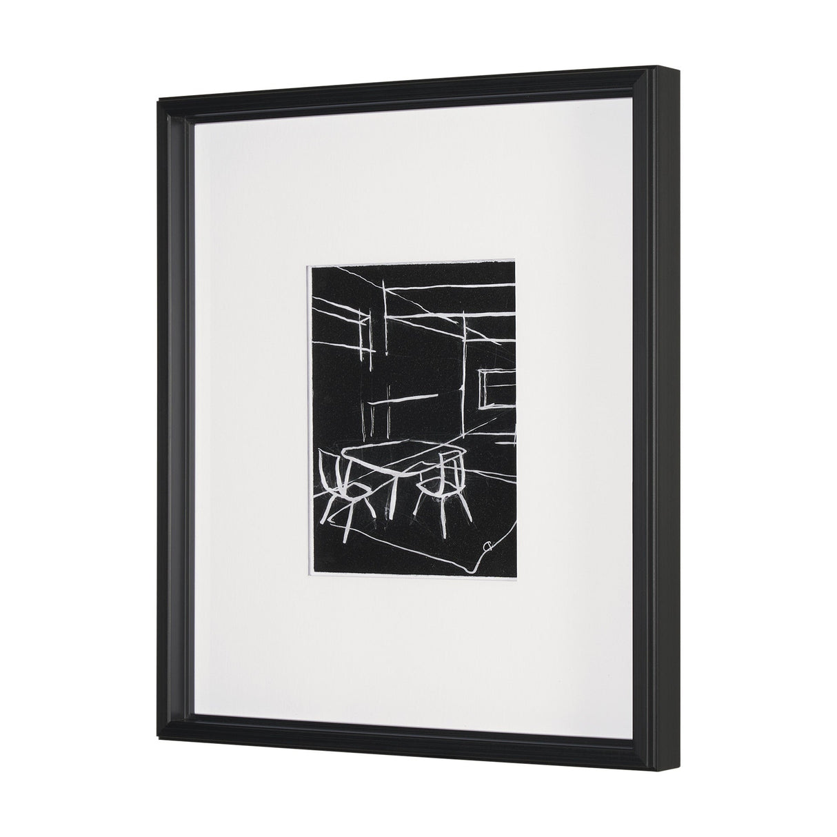 Interior Sketch III by Mercana Studio a Hand Embellished Framed Art Print Matted under Glass by Mercana at Eve Furniture