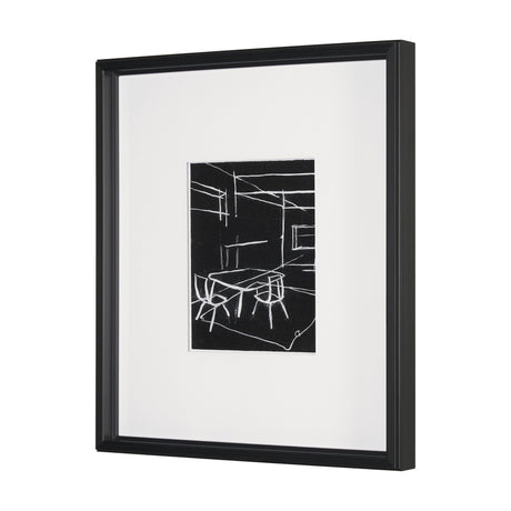 Interior Sketch III by Mercana Studio a Hand Embellished Framed Art Print Matted under Glass by Mercana at Eve Furniture