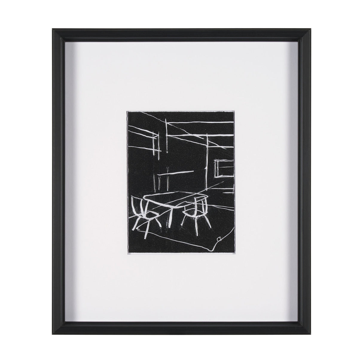 Interior Sketch III by Mercana Studio a Hand Embellished Framed Art Print Matted under Glass by Mercana at Eve Furniture