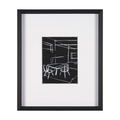 Interior Sketch III by Mercana Studio a Hand Embellished Framed Art Print Matted under Glass by Mercana at Eve Furniture