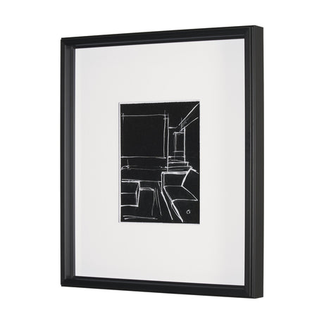 Interior Sketch IV by Mercana Studio a Hand Embellished Framed Art Print Matted under Glass by Mercana at Eve Furniture