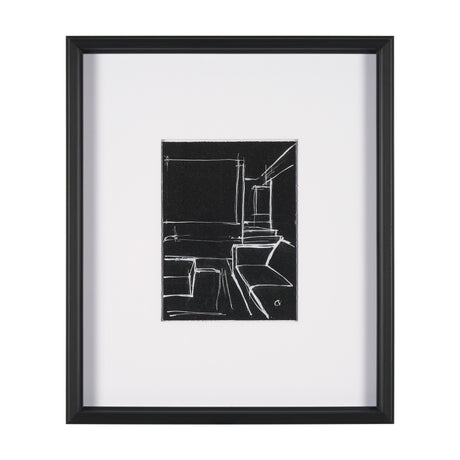 Interior Sketch IV by Mercana Studio a Hand Embellished Framed Art Print Matted under Glass by Mercana at Eve Furniture