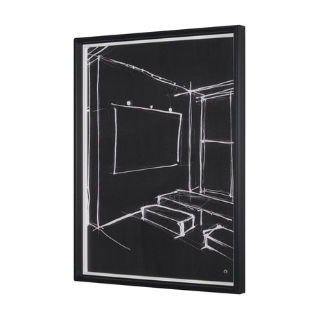Interior Sketch V by Mercana Studio a Hand Embellished Framed Art Print by Mercana at Eve Furniture
