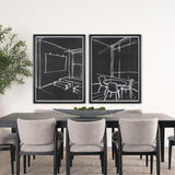 Interior Sketch VI by Mercana Studio a Hand Embellished Framed Art Print by Mercana at Eve Furniture