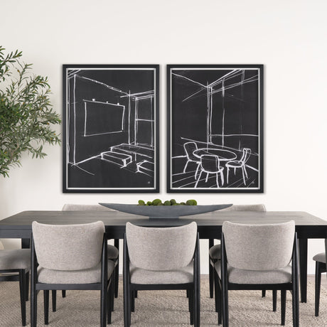 Interior Sketch VI by Mercana Studio a Hand Embellished Framed Art Print by Mercana at Eve Furniture