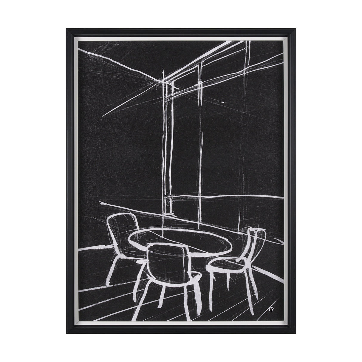 Interior Sketch VI by Mercana Studio a Hand Embellished Framed Art Print by Mercana at Eve Furniture