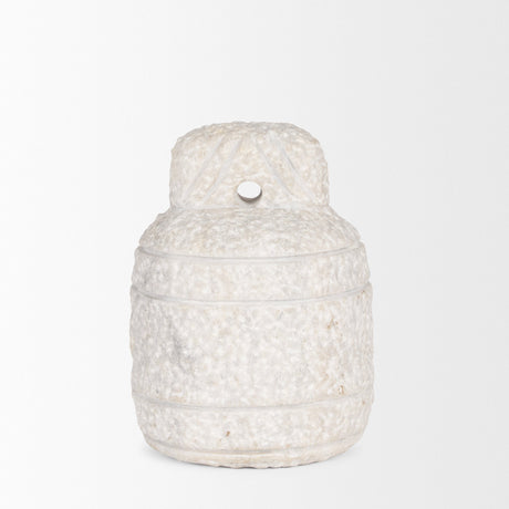 Irina Small White Marble Door Stopper by Mercana at Eve Furniture