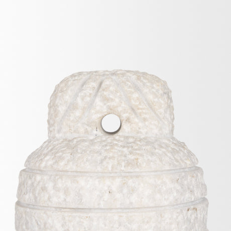 Irina Small White Marble Door Stopper by Mercana at Eve Furniture