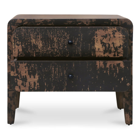 Iris Distressed Black Nightstand by MOES at Eve Furniture