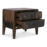 Iris Distressed Black Nightstand